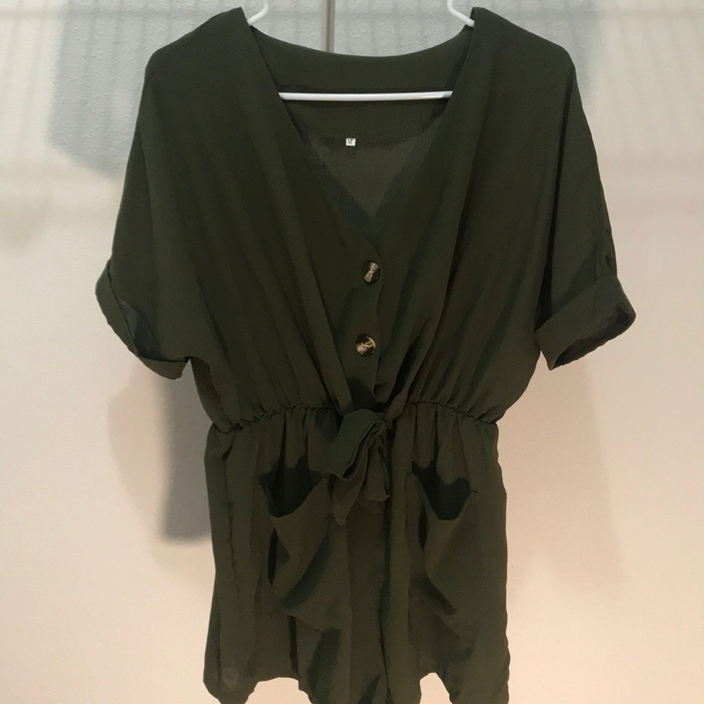 Olive green romper